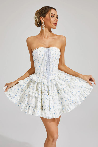 Belle Fleur Ruffle Mini Dress