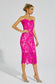 Jazlyn pink lace midi dress