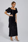 Linda black bow sequin maxi dress