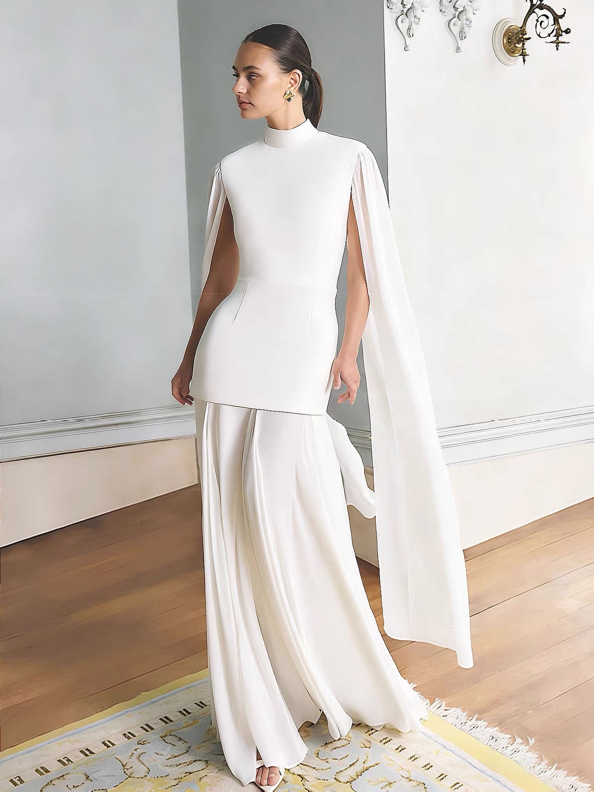 Vesper Cape Sleeve Maxi Dress