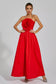 Marjorie flower red maxi dress