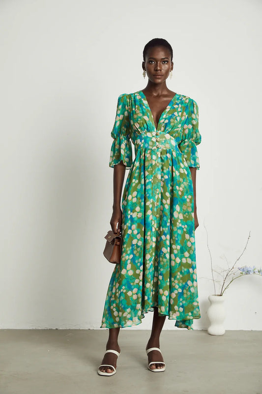 Selly floral midi dress