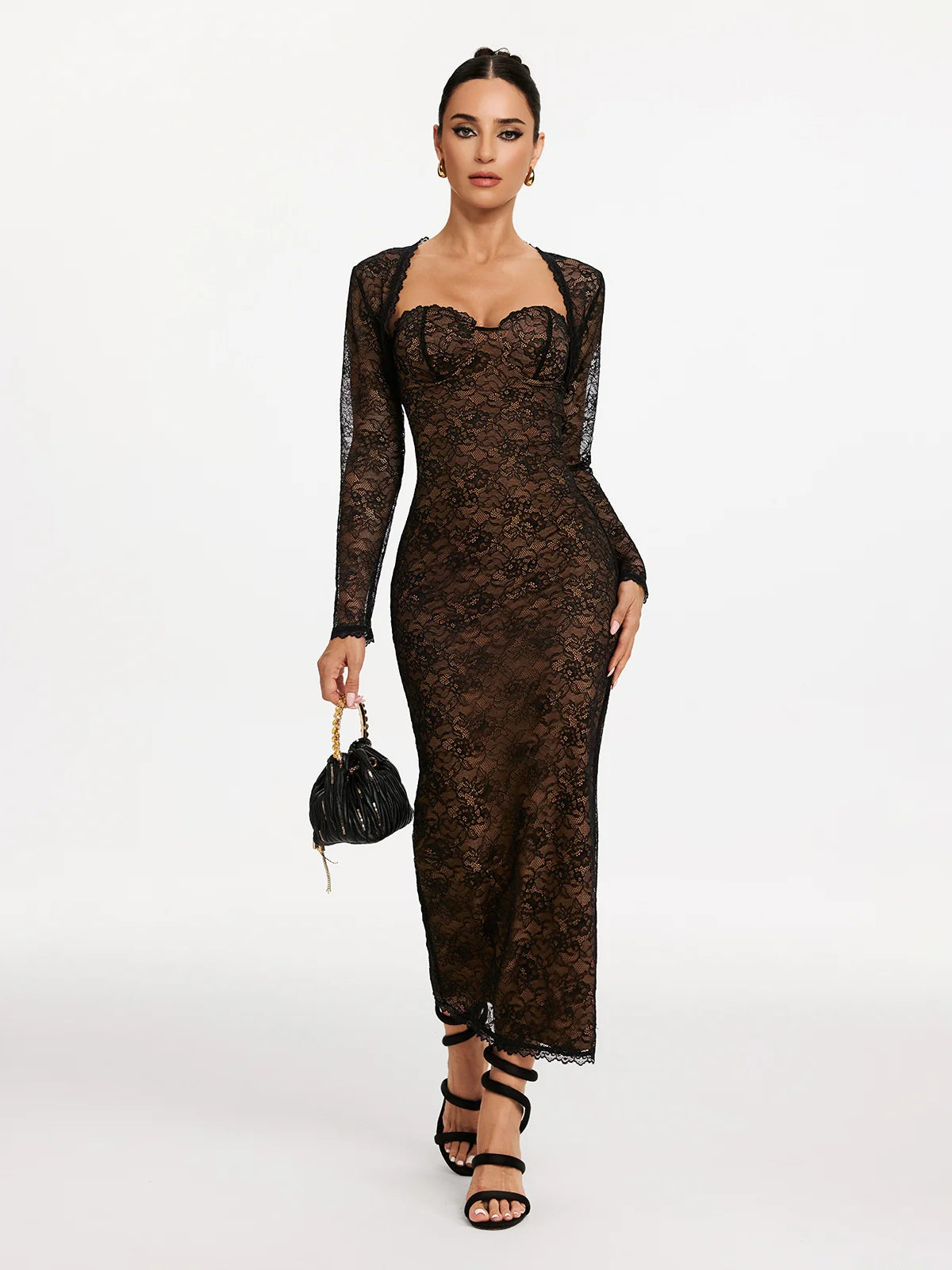 Velora Lace Sculpt Maxi Dress