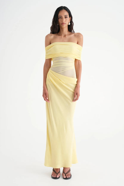 Livia Off Shoulder Draped Gown