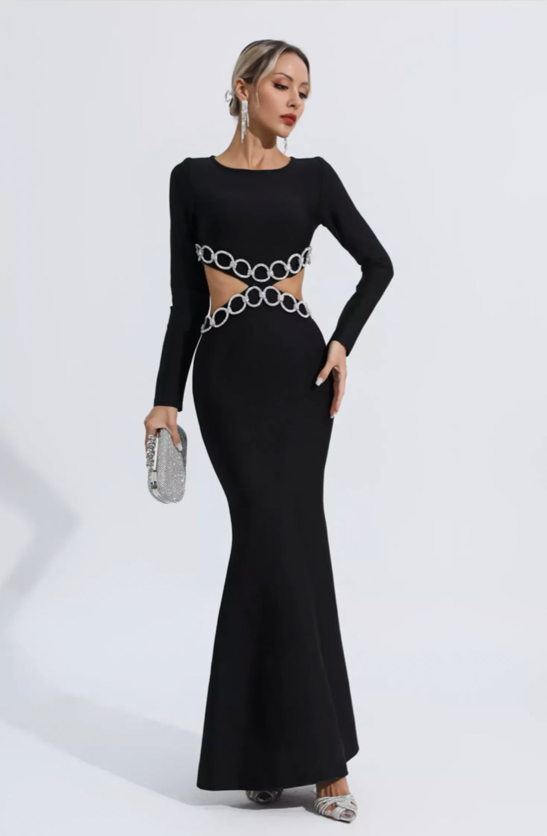 Janelle black cutout maxi dress