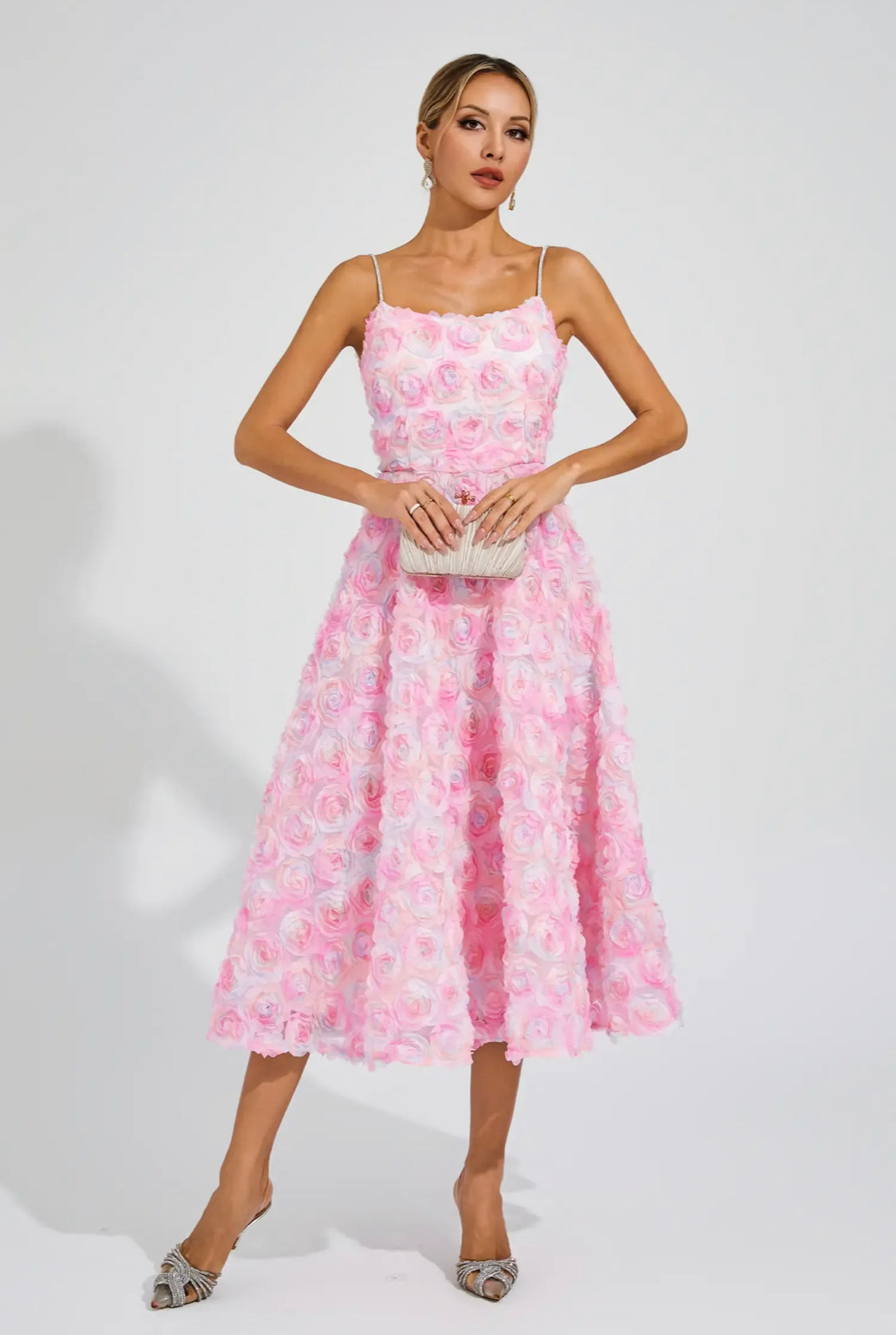 Celina flower midi dress