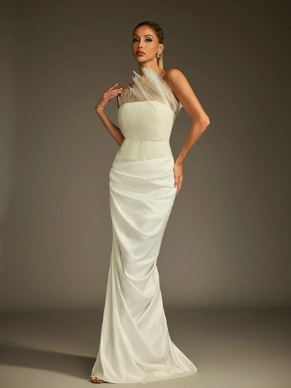 Étoile Feathered Halter Gown