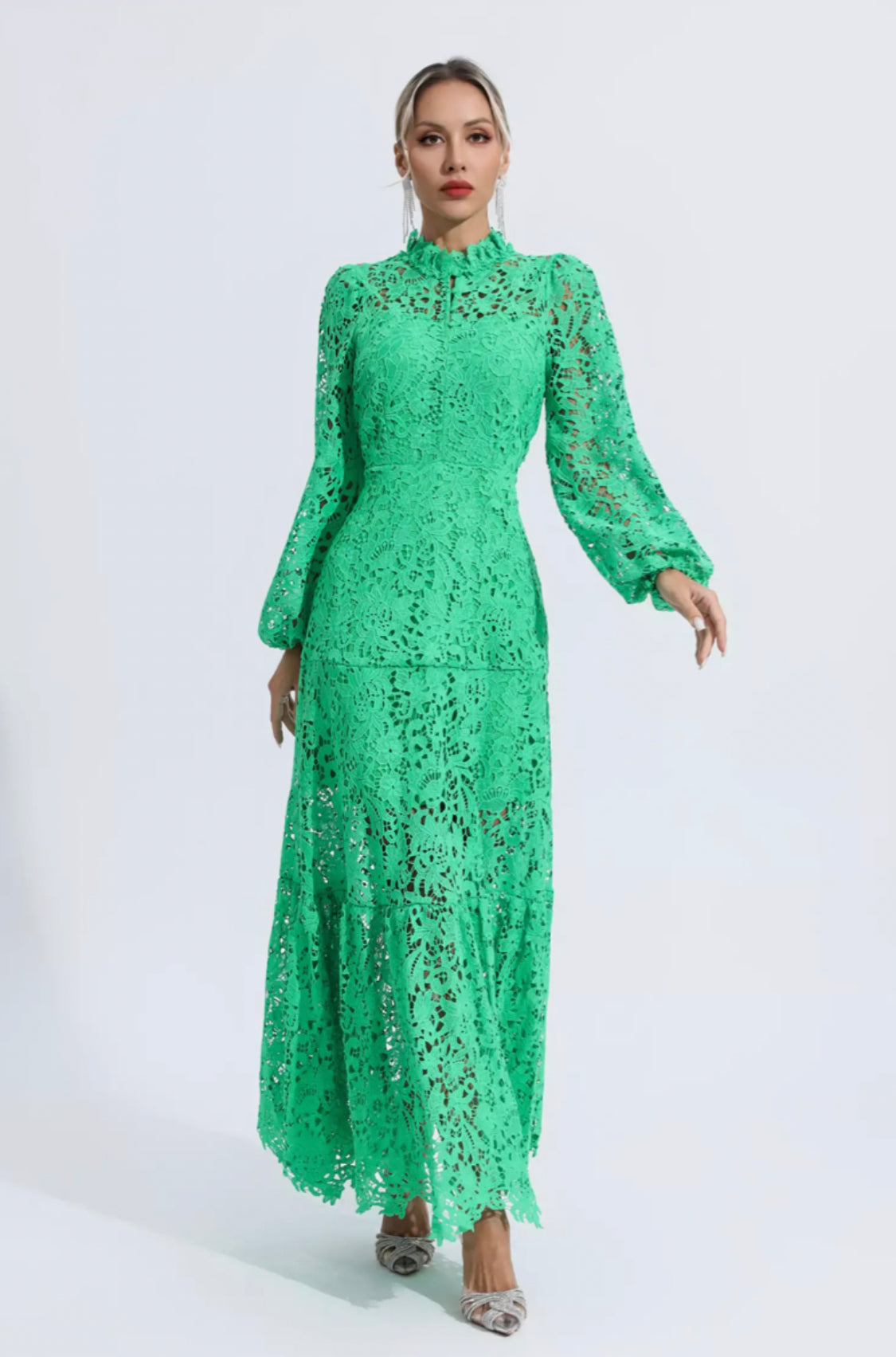 Juliette green maxi dress