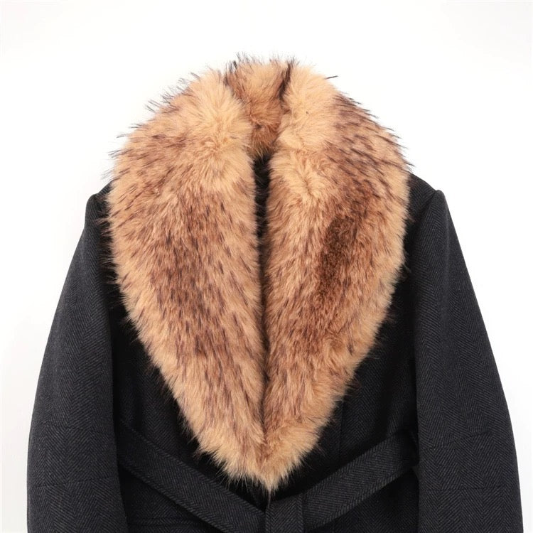 Renée Faux Fur Collar Maxi Coat