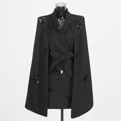 Stella Embellished Cape Dress