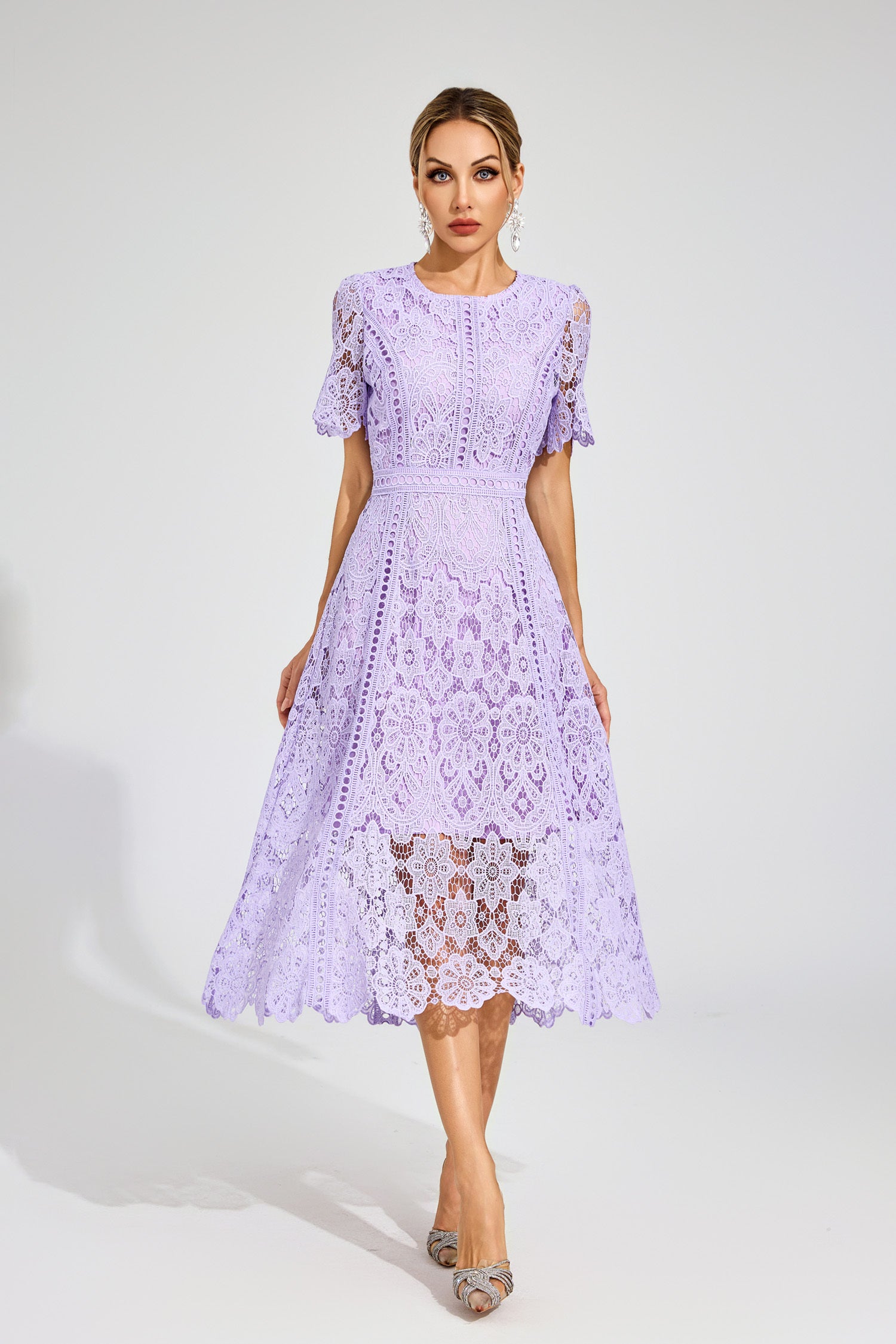 camille midi dress Camille Purple Lace Midi Dress – Chaud Tokyo