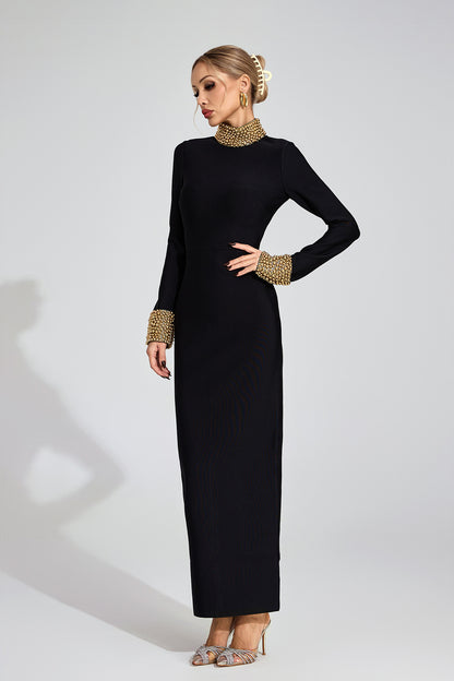 Divina Beaded Collar Gown