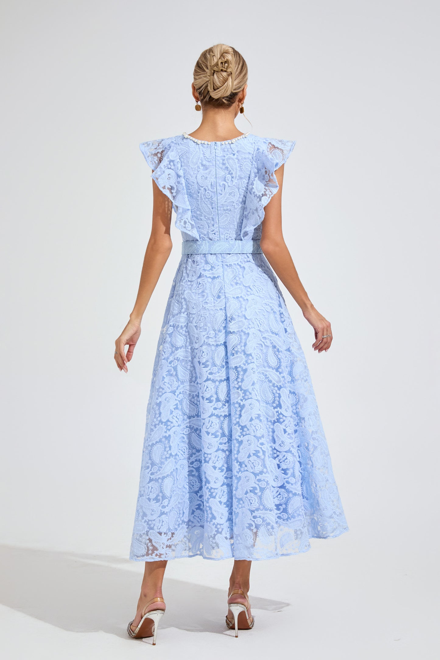 Aurélie Lace Flare Maxi Dress