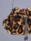 Mae leopard faux fur bag