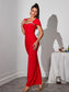 Crystal red bandage maxi dress