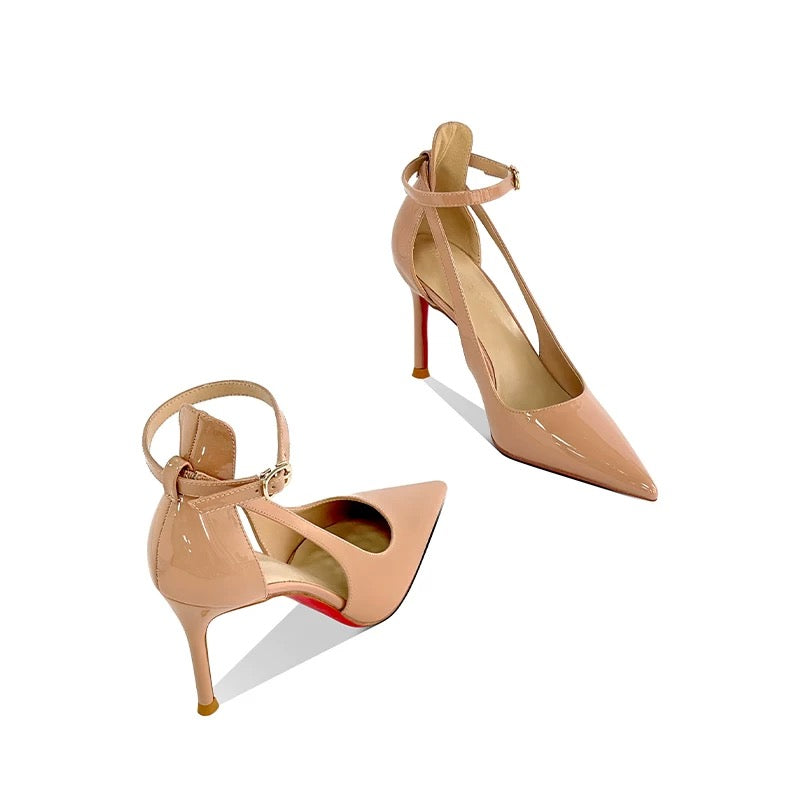 Scarlet Nude Ankle Strap Heels