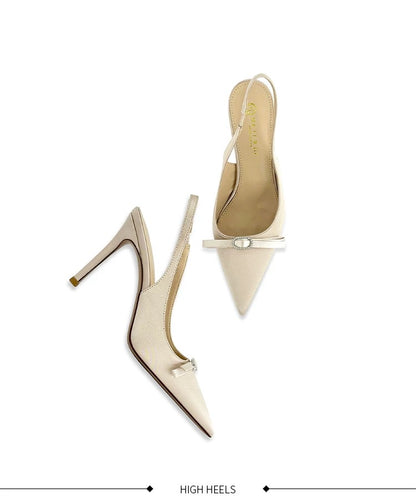 Amara Satin Bow Slingback Heels