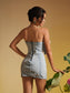 Dola denim flower mini dress