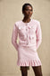 Pink Waffle-knit jacket/skirt set