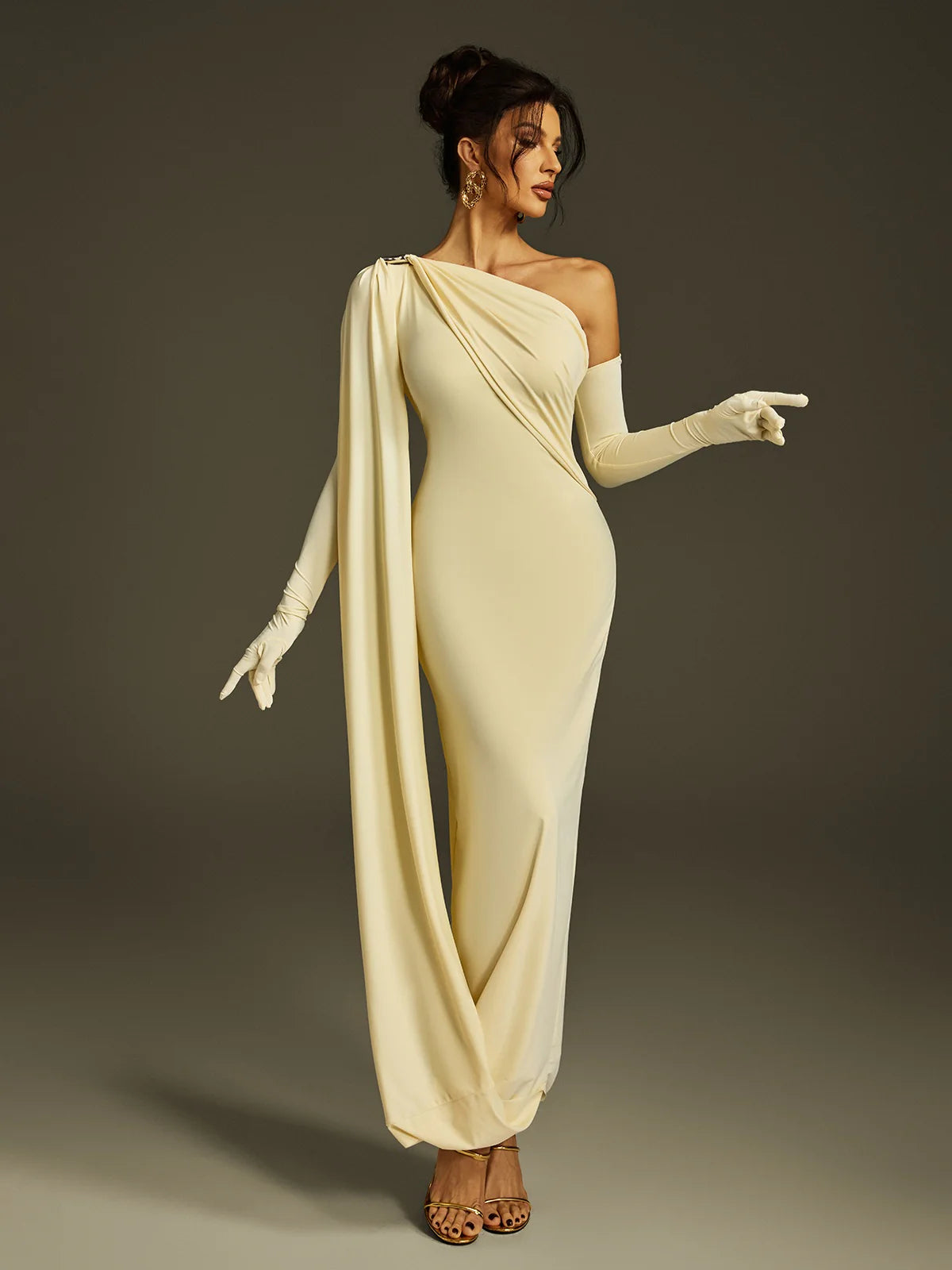 Anastasia Drape Sleeve Gown