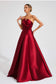 Bow satin red maxi dress