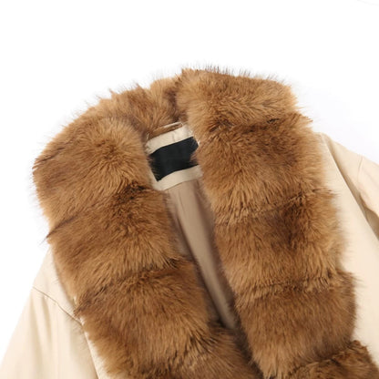 Dominique Faux Fur Balloon Hem Coat