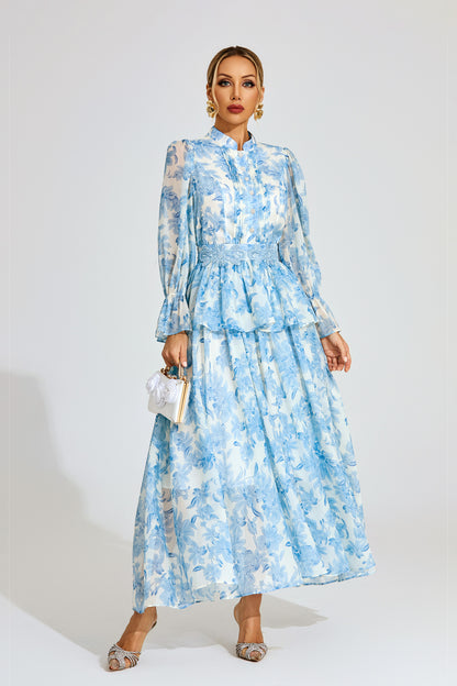 Celeste Peony Belted Maxi Dress