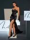 Black Satin/lace corset maxi dress (8293283201262)