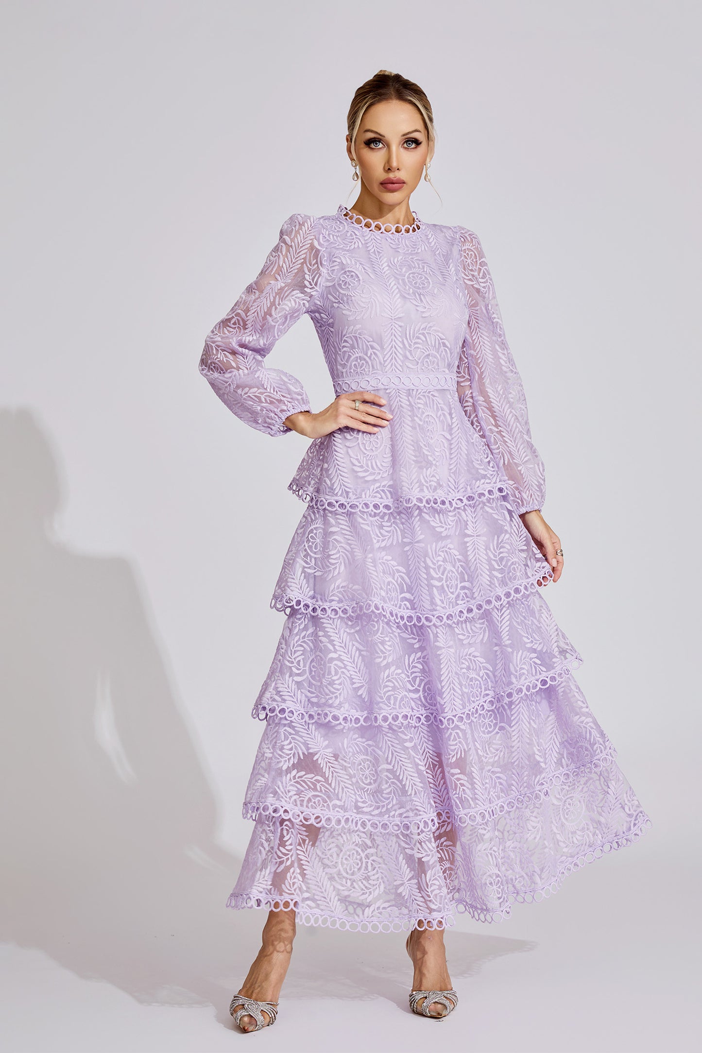 Élise Tiered Lace Maxi Dress