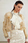 SEMI-SHEER FLOWER BEADED ORGANZA LIGHT LUXURY JACKET