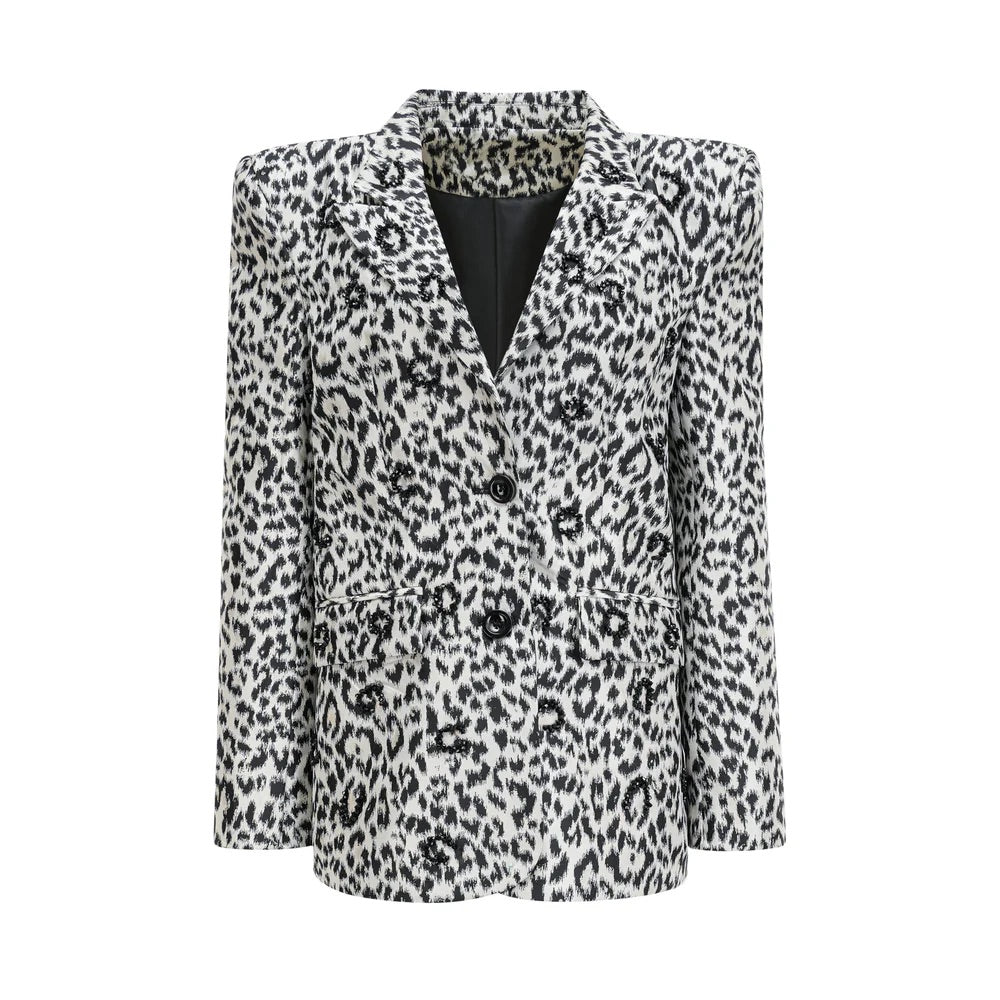 Leopard crystal blazer