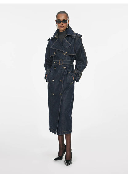 Monaco Denim Belted Trench