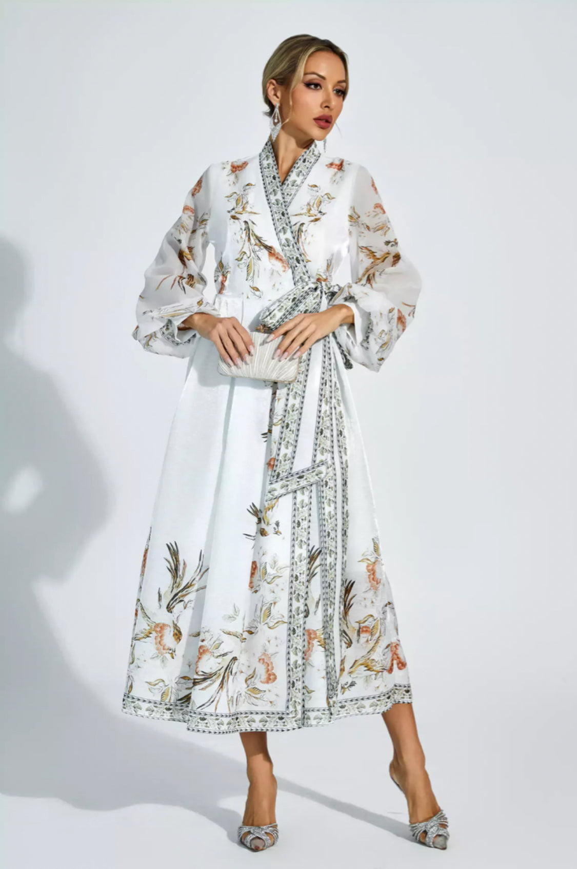 Miley white floral maxi dress