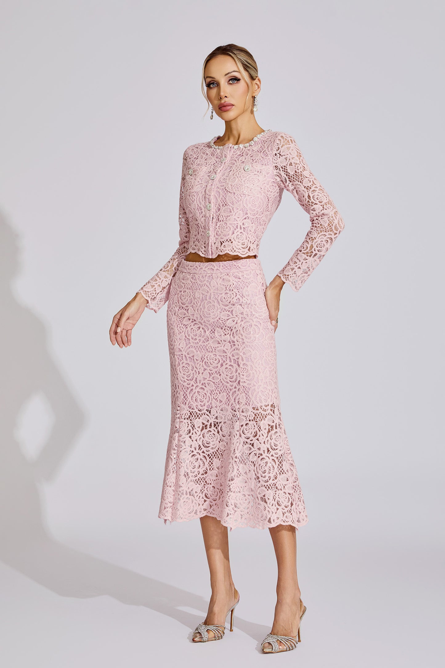 Élodie Rose Lace Two-Piece Set