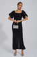 Linda black bow sequin maxi dress