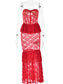 Prima red lace maxi dress