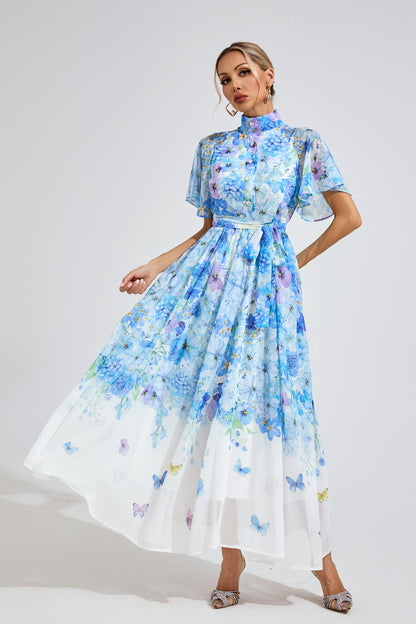 Élise Butterfly Garden Maxi Dress