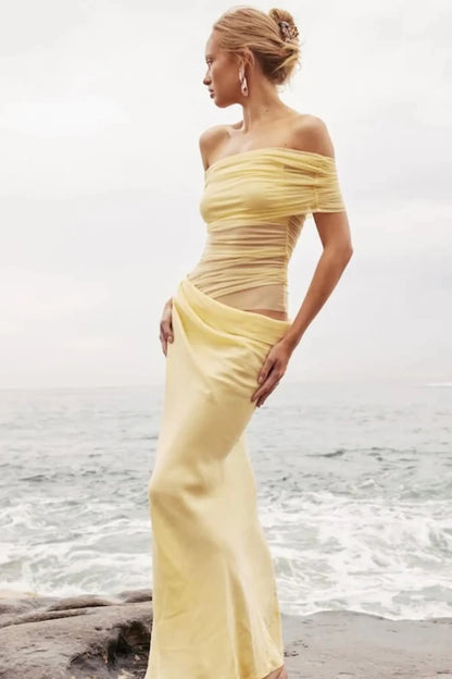 Livia Off Shoulder Draped Gown