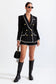 Black tweed belted blazer (8284718760174)