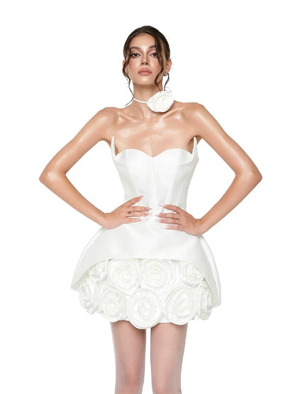 Rosa Petal Corset Mini Dress