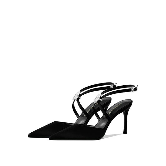Vienna Crystal Strap Pointed-Toe Heels
