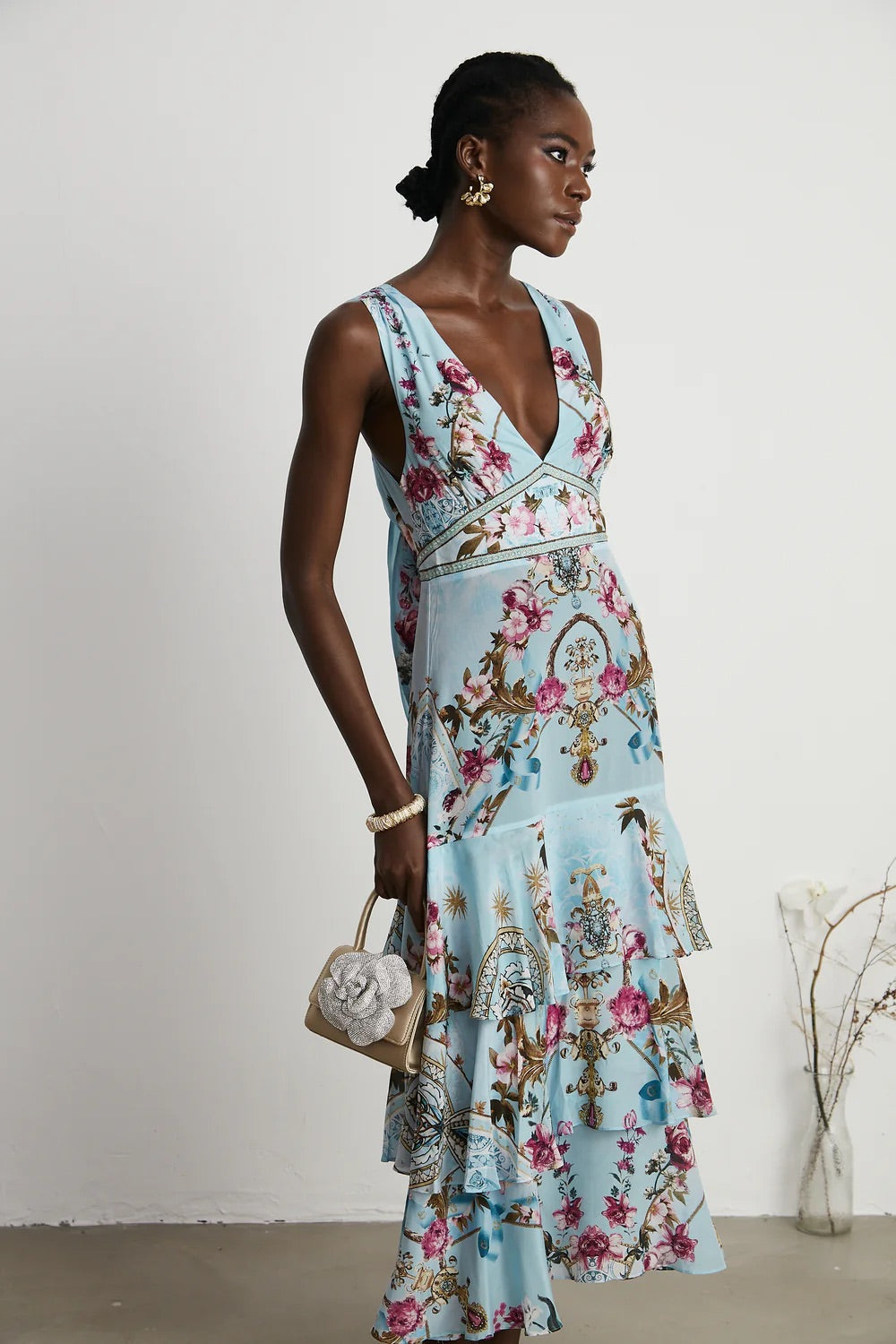 Victoire floral midi dress