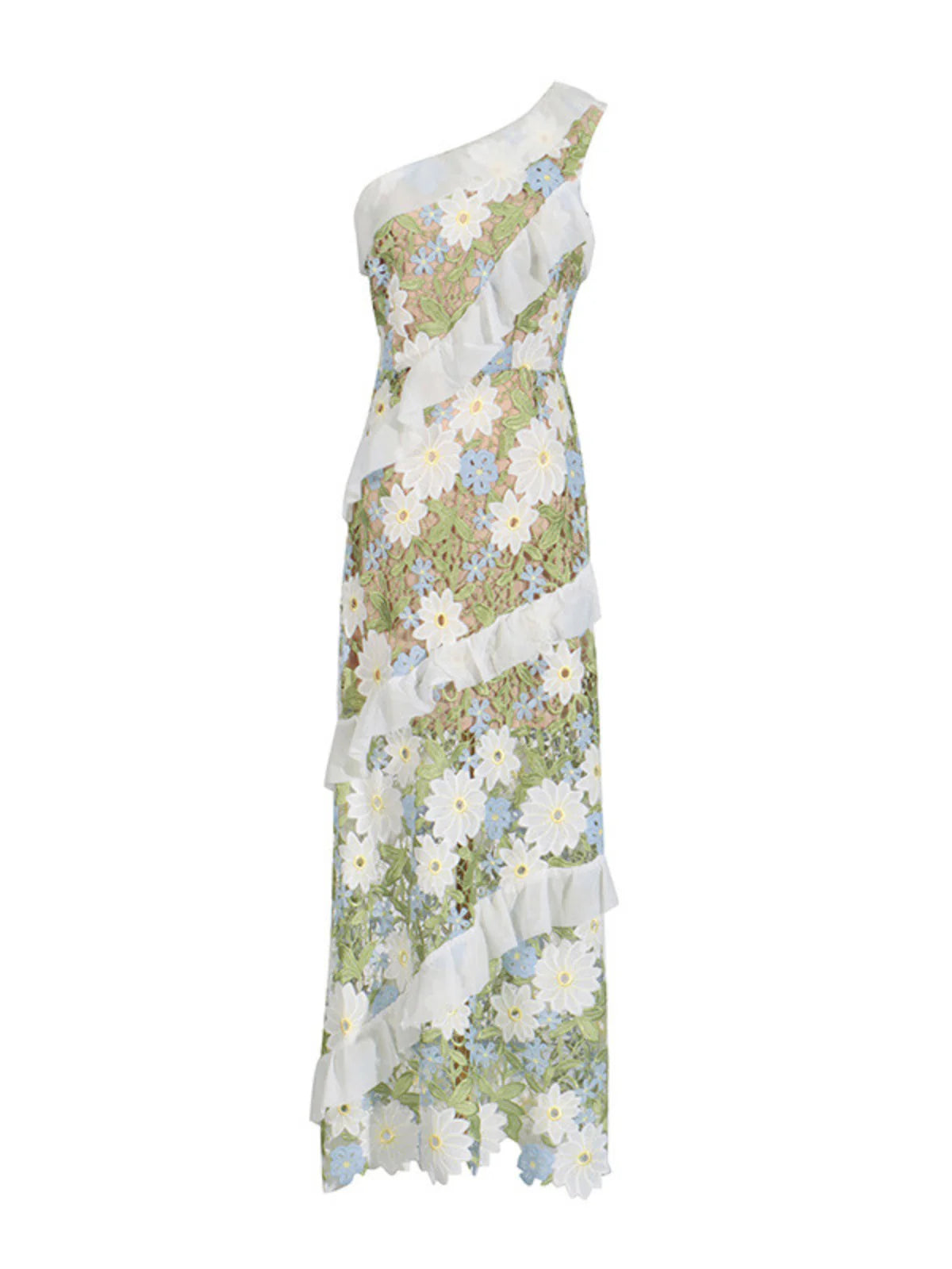 Gardenia One Shoulder Floral Gown