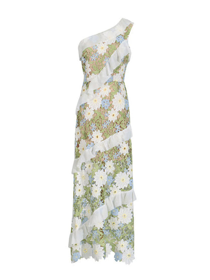 Gardenia One Shoulder Floral Gown