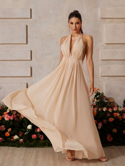 Soleil Halter Maxi Gown