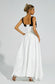 Genevieve bow tie white maxi dress