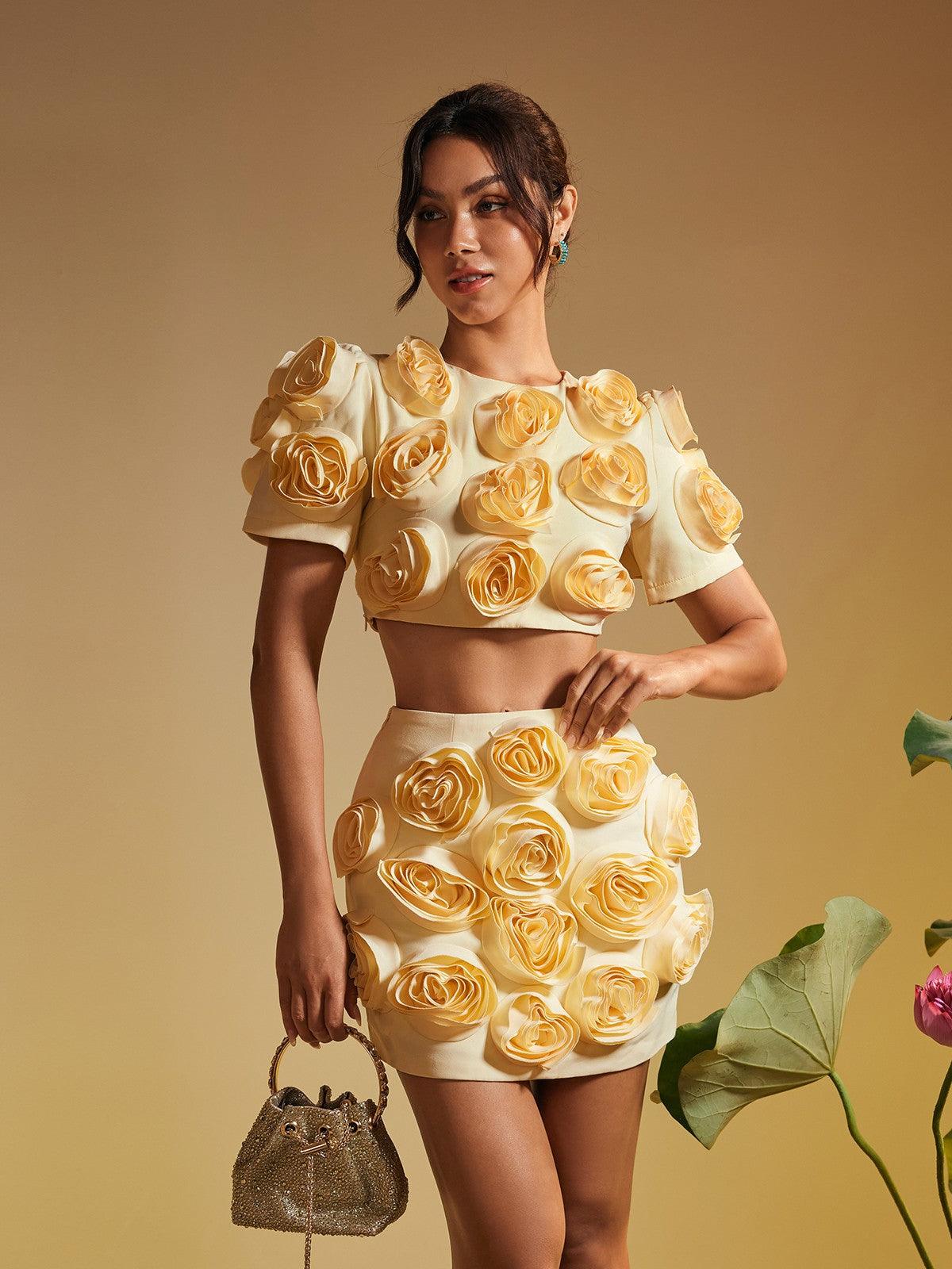 Samantha flower skirt/top set