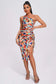 Prints one shoulder midi dress (8307523715310)