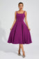 Leila purple belted midi dress