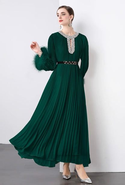 Regal Pleats crystal Gown